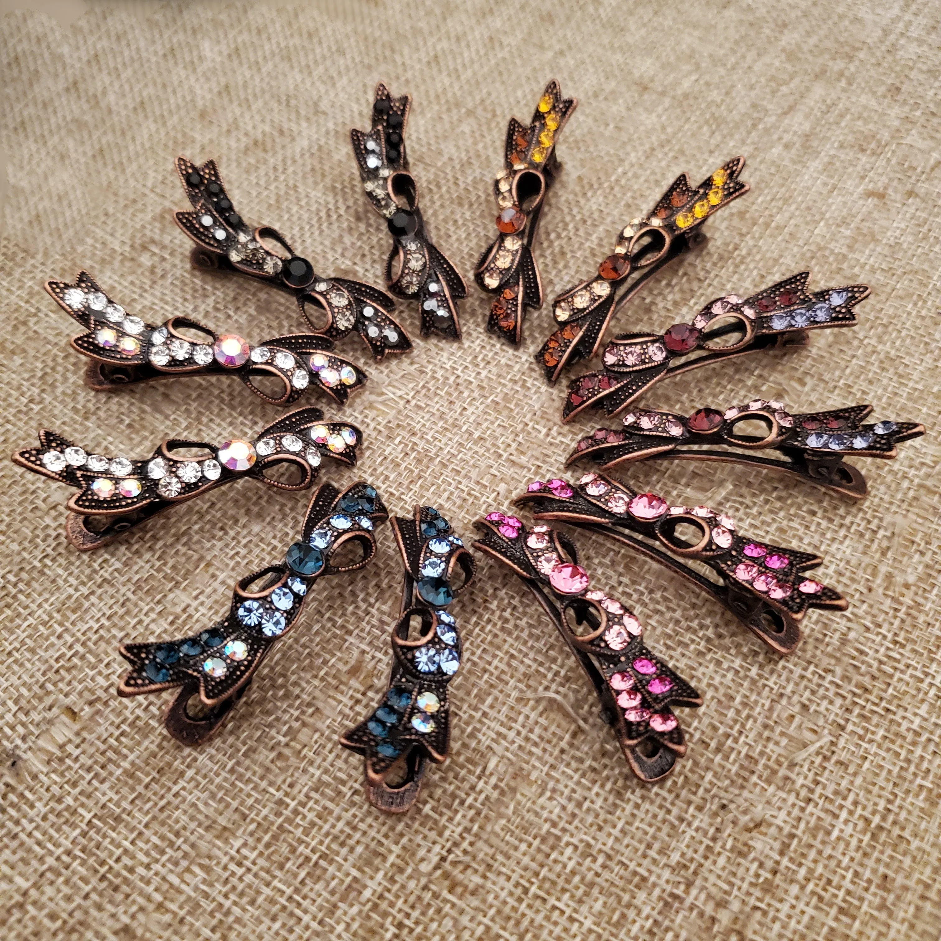 Rhinestone Bow Hair Clip Mini Alligator Claw