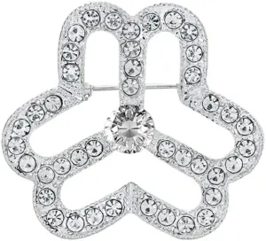 Rhinestone Hearted Flower Brooch Pin for Women Girls Fashion Crystal Shamrock Clover Union Brooches Lapel Pins Cute Lucky Decor Dress Accessories Wedding Holiday Father's Day Jewelry Gift Souvenir