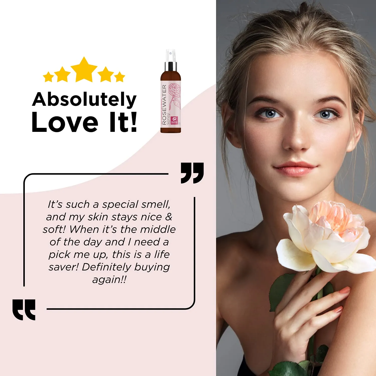 Rose Water Spray for Face Care - Pure Rosewater Facial Mist for Aging Skin and Alcohol Free Toner for Face - Nourishing and Hydrating Face Mist for Oily Sensitive Dry Skin and Oily Scalp Care Cleanser