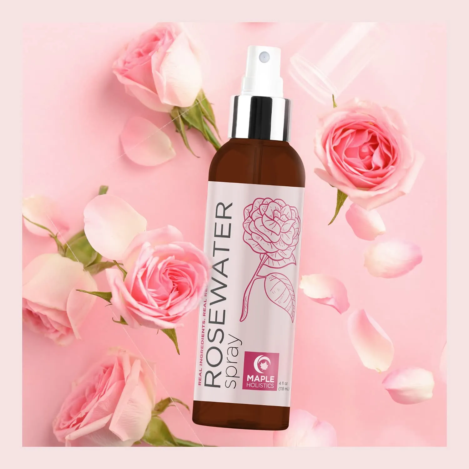 Rose Water Spray for Face Care - Pure Rosewater Facial Mist for Aging Skin and Alcohol Free Toner for Face - Nourishing and Hydrating Face Mist for Oily Sensitive Dry Skin and Oily Scalp Care Cleanser