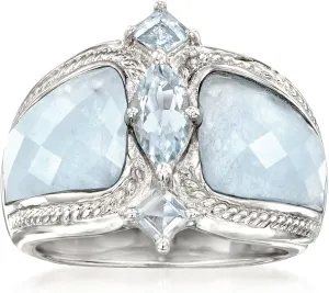 Ross-Simons 5.85 ct. t.w. Aquamarine Ring in Sterling Silver. Size 9