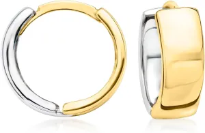 Ross-Simons Sterling Silver and 14kt Yellow Gold Reversible Huggie Hoop Earrings