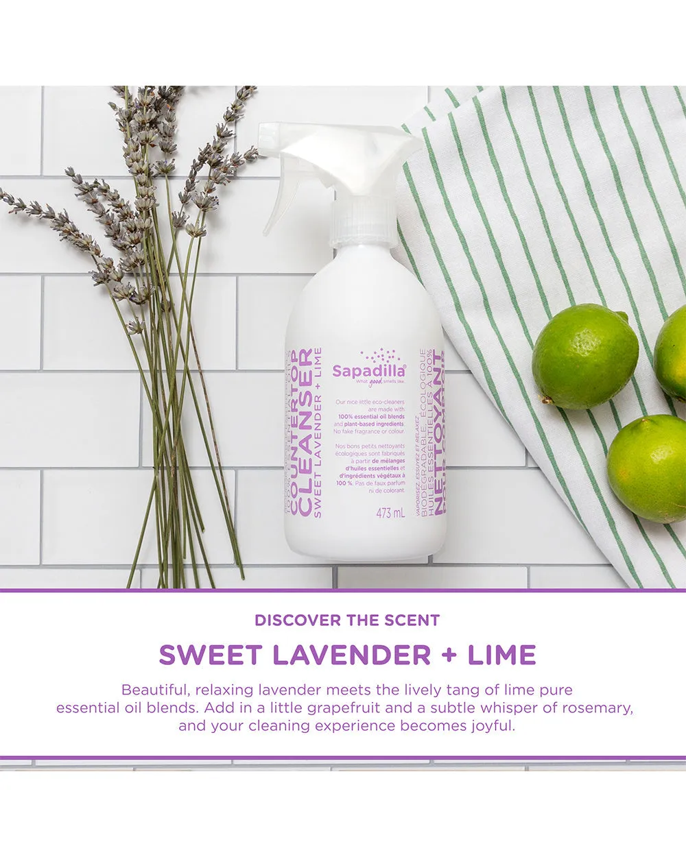 Sapadilla 16oz Countertop Cleanser Sweet Lavender   Lime