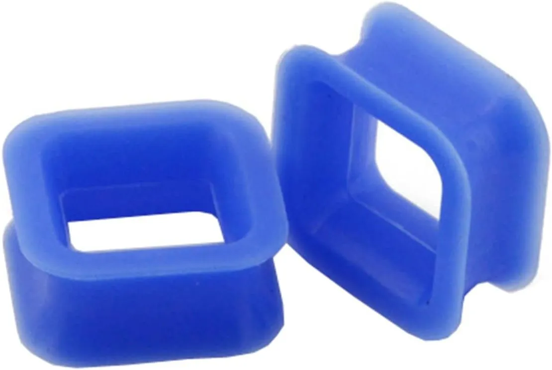 Silicone Plugs for Ears Gauges Women and Men Multicolor Square Shape Ear Tunnels Ear Expander Body Piercing Jewelry, 2PCS, 4MM - 20MM