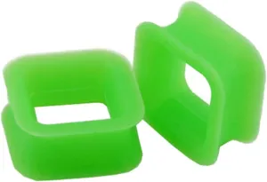 Silicone Plugs for Ears Gauges Women and Men Multicolor Square Shape Ear Tunnels Ear Expander Body Piercing Jewelry, 2PCS, 4MM - 20MM