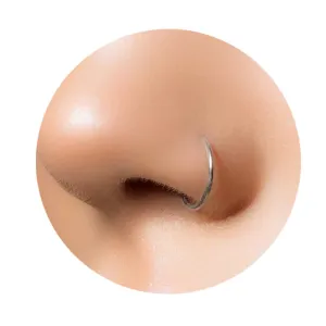 Silver Nose Ring - Handmade Dainty Sterling Silver Nose Piercing Ring - 7mm Thin 20 Guage Silver Nose Hoops For Women