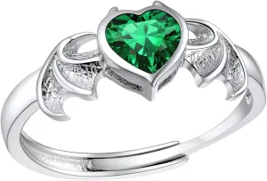 SILVERCUTE Wedding Band Rings S925 Sterling Silver Platinum Plated/18K Gold Plated Tarnish Resistant Open Ring,Birthstone Cubic Zirconia Fine Rings