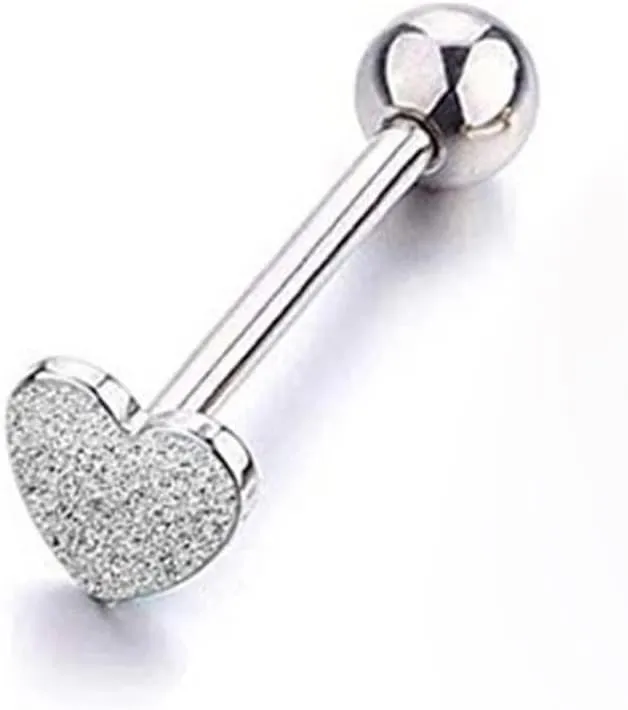 SMDSAZ Tongue Bar Surgical Steel Barbell Body Piercing Body Stud Ring No Piercing Lip Nipple Eyebrow Lobe Rings Body Jewelry (Metal Color : 1 PC-Black)