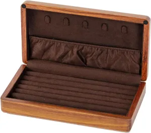 Solid Wood Jewelry Organizer Box Storage for Rings, Earrings, Cufflinks Velvet-Lined Interior Travel-Friendly Handcrafted Jewelry Case Portable Brass Hinges Vintage Gift for Mother's Day