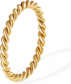 Stacking Rings for Women, Dainty 18K Gold Plated Stainless Steel Non-Tarnish Waterproof Stackable Band Size 4-11