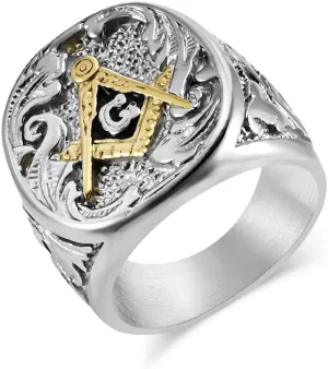 Stainless Steel Freemason Masonic Signet Rings Classic Master Mason Biker Band Jewelry Gifts