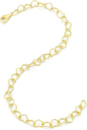 Sterling Silver Heart Chain Bracelet, Forever Bracelets For Couples, Friendship Gift