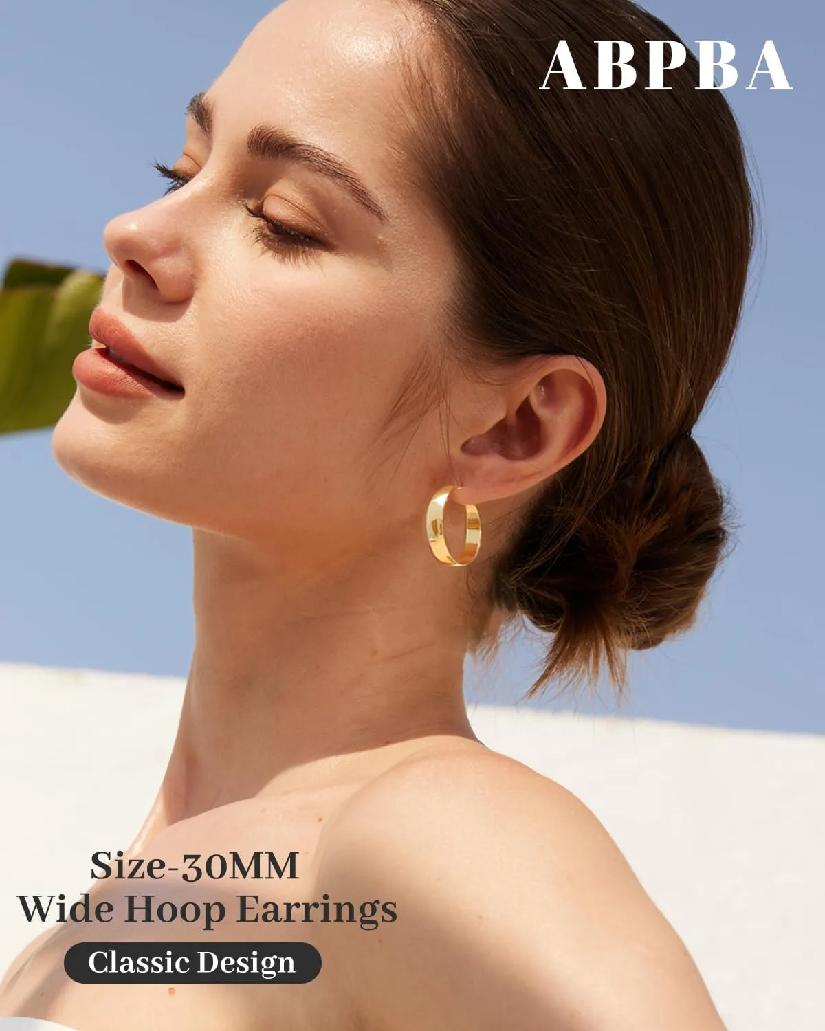 Sterling Silver Hoop Earrings, 8MM Wide Hypoallergenic Silver Hoop Earrings for Women, Lightweight Thick Large Hoops Earring for Women Jewelry Gifts 30/40/50/60MM