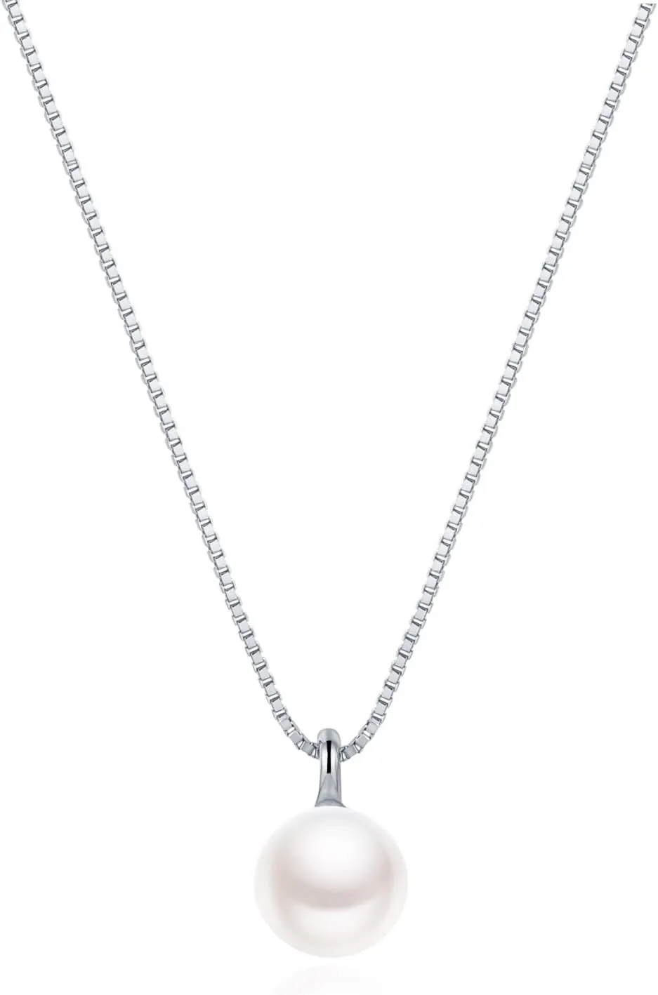 Sterling Silver Pearl&CZ Pendant Necklaces, 14K Gold-plated Adjustable Chain Jewelry Gift Hypoallergenic&Non Tranish for Women/Her Easter Mothers Day Birthday Graduation Wedding Present
