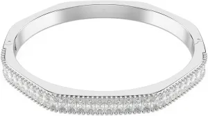 Swarovski Matrix bangle, Baguette cut, clear, Rhodium finish