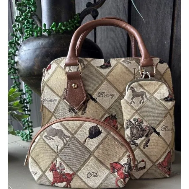 Tapestry Handbag - Equestrian