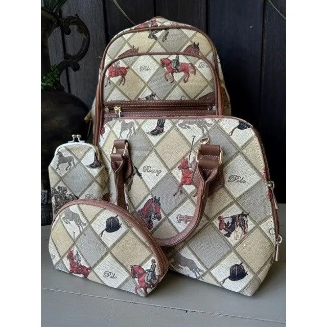 Tapestry Handbag - Equestrian