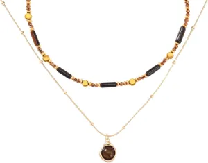 Tigers Eye Necklace Boho Layered Beaded Necklace Vintage Western Jewelry for Women Men