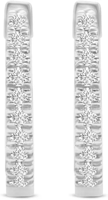TimeLess Classics 10K Gold Natural Diamond Small Huggie Hoop Earrings For Women - 0.10 CTW | Color J-K | Clarity I2-I3