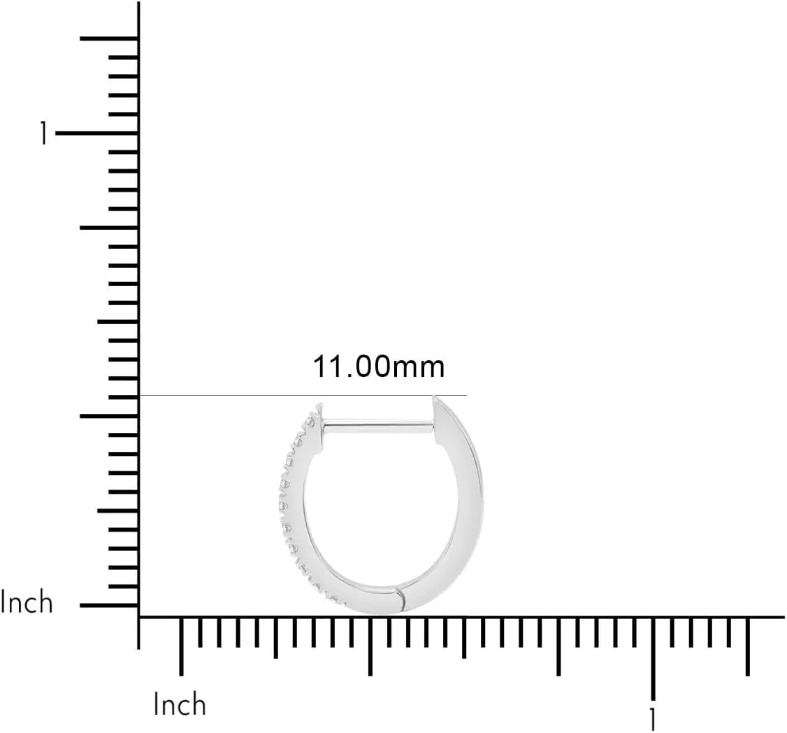 TimeLess Classics 10K Gold Natural Diamond Small Huggie Hoop Earrings For Women - 0.10 CTW | Color J-K | Clarity I2-I3