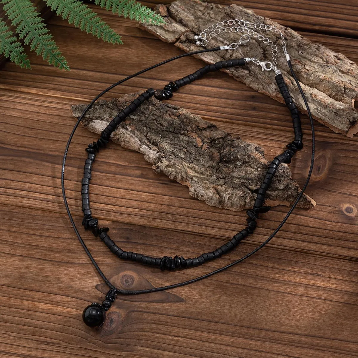 Todu Layered Boho Necklaces for Women Earthy Coconut Shell Wooden Stone Beaded Choker Tigers Eye Beads Energy Chakra Pendant Necklace Vintage Summer Beach Hawaiian Surfer Jewelry for Men
