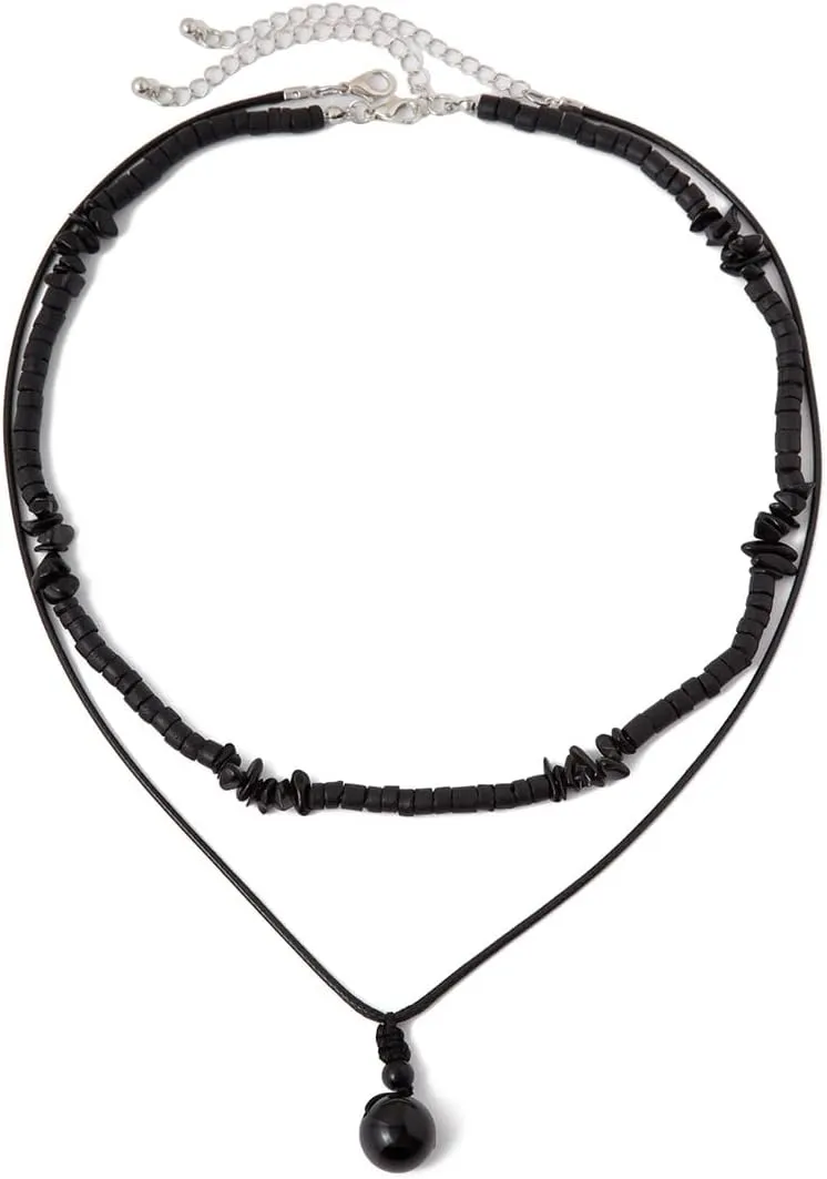 Todu Layered Boho Necklaces for Women Earthy Coconut Shell Wooden Stone Beaded Choker Tigers Eye Beads Energy Chakra Pendant Necklace Vintage Summer Beach Hawaiian Surfer Jewelry for Men