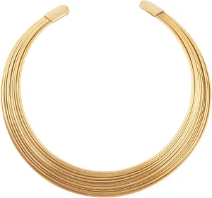 Touchstone Gold Necklace for Woman Collar Statement Trendy Womens Neck Goddess Elegant Jewelry Fashion Ancient Women Strand Chunky Elegant Torque chokers Necklaces