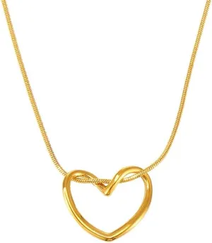 Trendy Hypoallergenic Minimalist Irregular Heart Pendant Necklaces for Women 18K Gold Plated Titanium Steel Necklace Elegant Jewelry for Everyday Wear Birthday Gifts for Women Her
