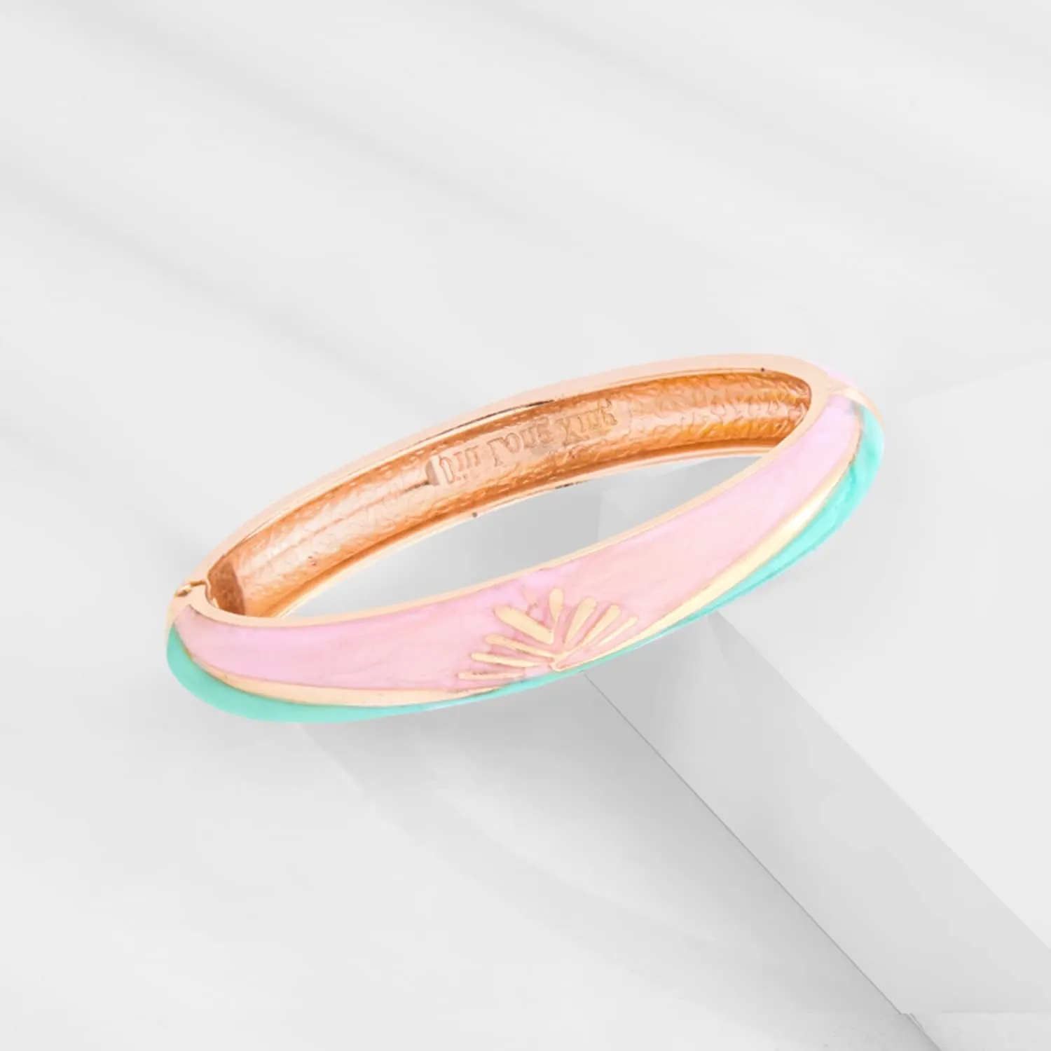 UJOY Colorful Cloisonne Bracelet Jewelry Enamel Handcraft Gold Spring Hinge Birthday Vacation Party Gifts Womens Bangles 55A48