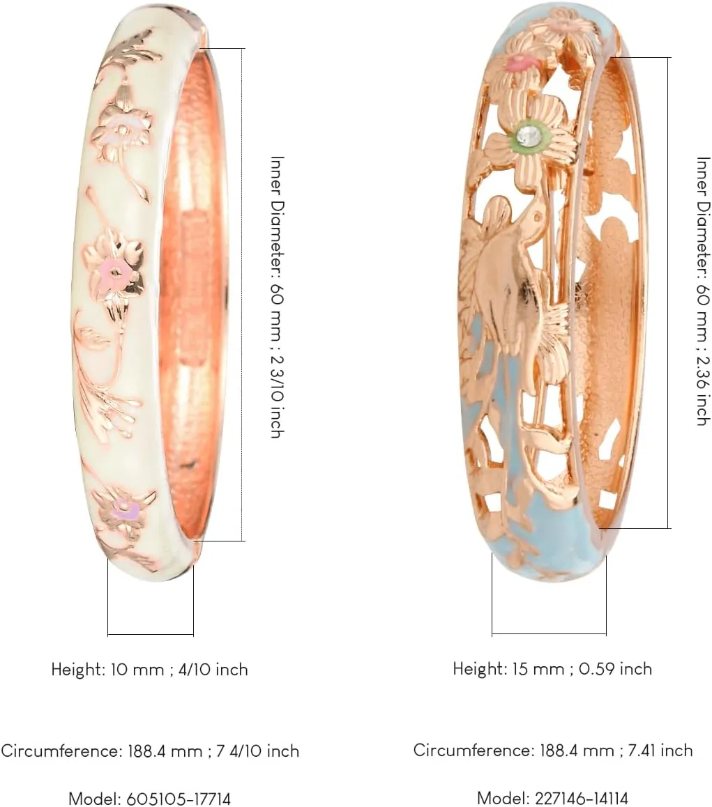 UJOY Colors Handcraft Jewelry Cloisonne Bracelet Enamel Hollowed Bird Spring Hinged Womens Bangles Gifts Box 88A31-55C49