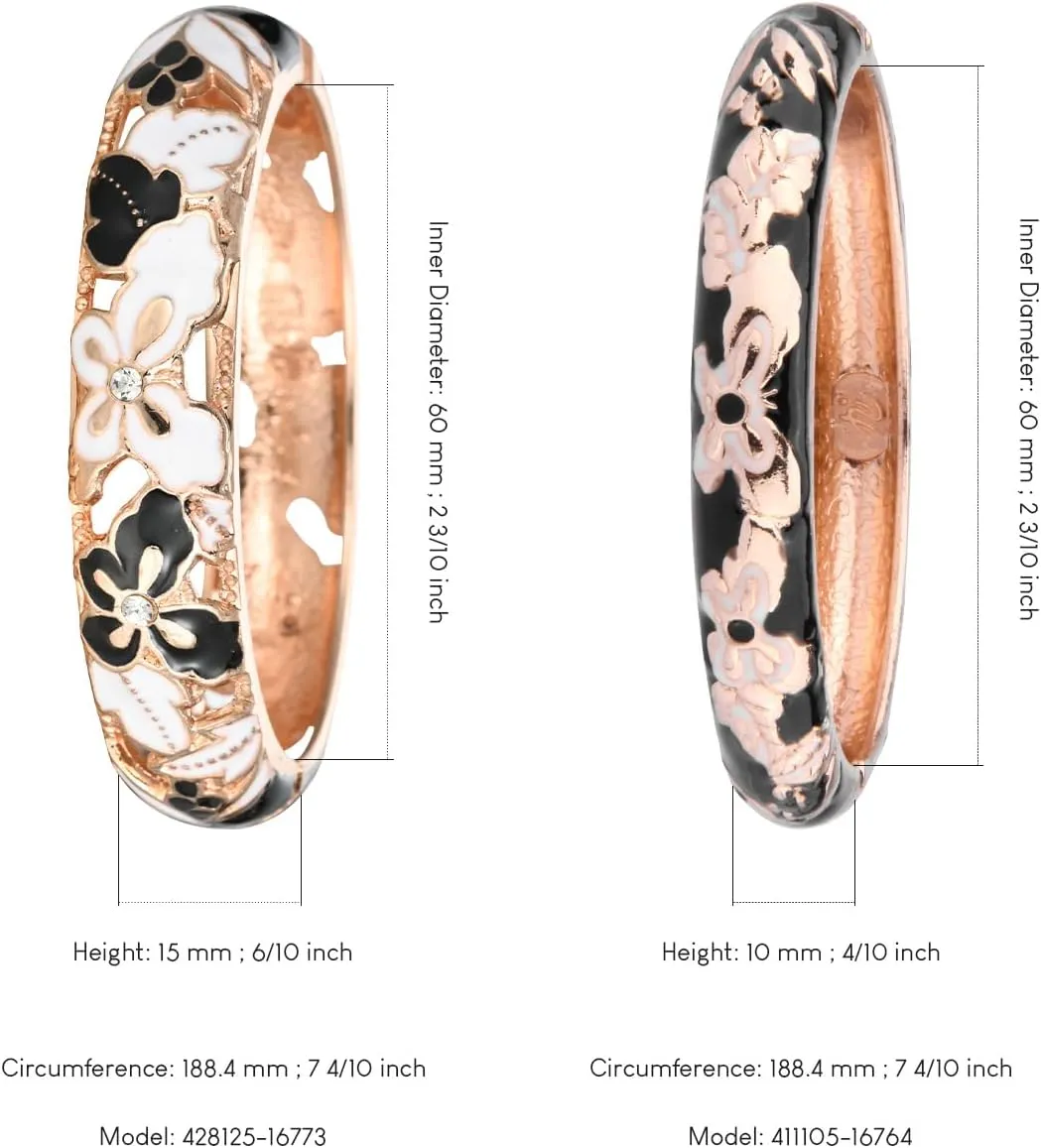UJOY Fashion Cloisonne Bracelets Gold Plated Butterfly Filigree Enameled Womens Gifts Bangles Spring Hinged 88A09