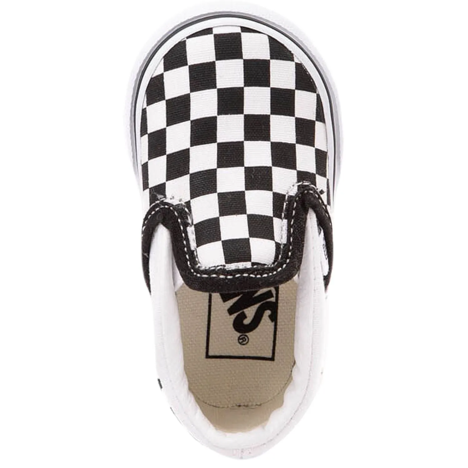 Vans Classic Slip On Checkerboard Black/True White Shoe - Toddler's