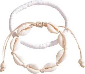 Verdusa Women's Ankle Bracelets Set Shell Anklet Chain Adjustable Foot Jewelry