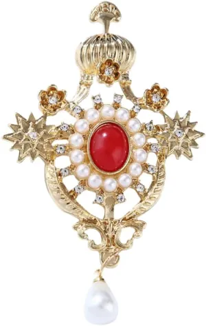 Versailles series Baroque elegant Brooches Pin for Women Men Girls Retro Court Pearl Corsage Pin delicate accessory