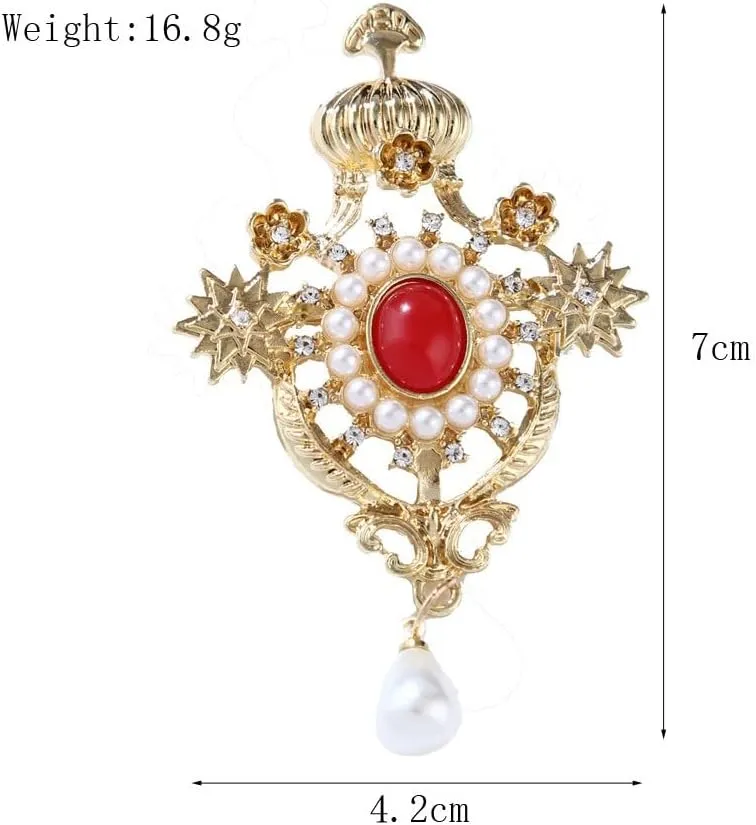 Versailles series Baroque elegant Brooches Pin for Women Men Girls Retro Court Pearl Corsage Pin delicate accessory