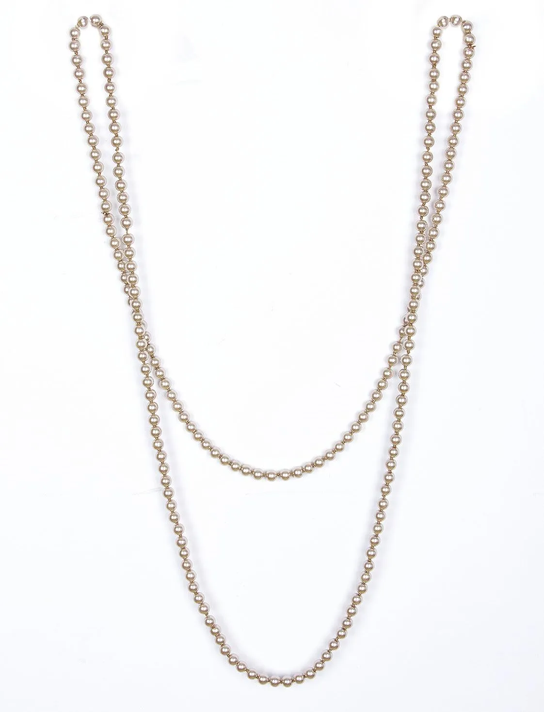 Vijiv 66" 8mm Glass Pearl 1920s Flapper Necklace Great Gatsby Accessories 6 Colors