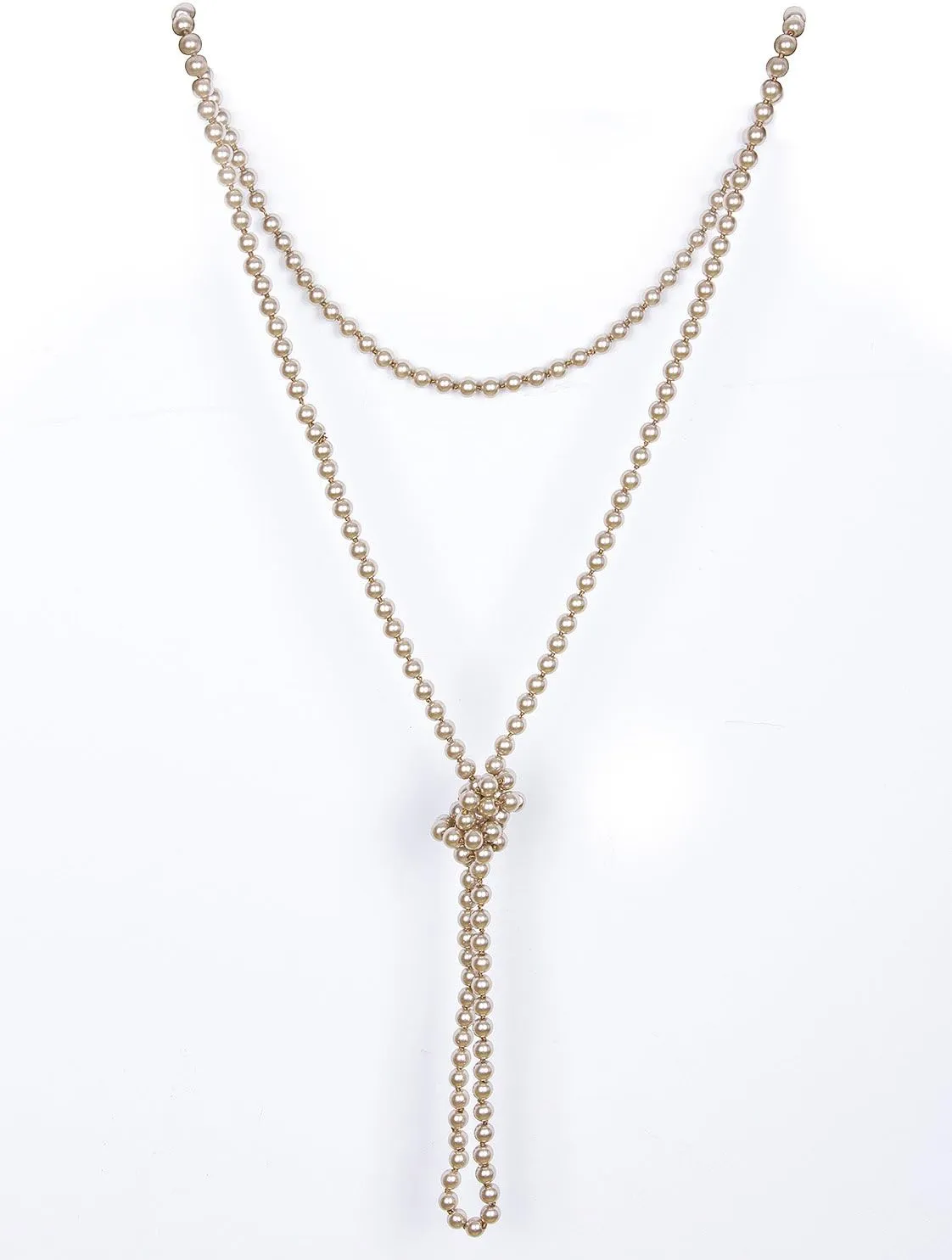 Vijiv 66" 8mm Glass Pearl 1920s Flapper Necklace Great Gatsby Accessories 6 Colors