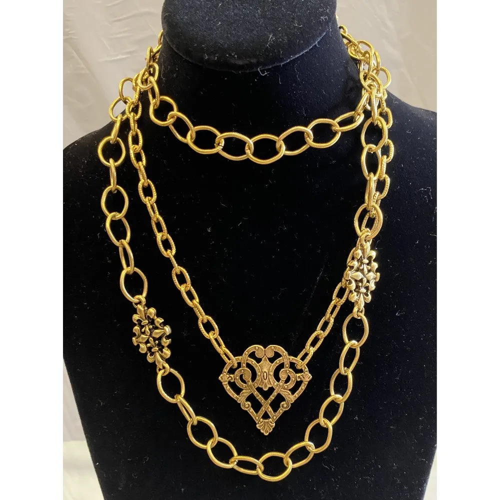 Vintage Gold Heart Necklace