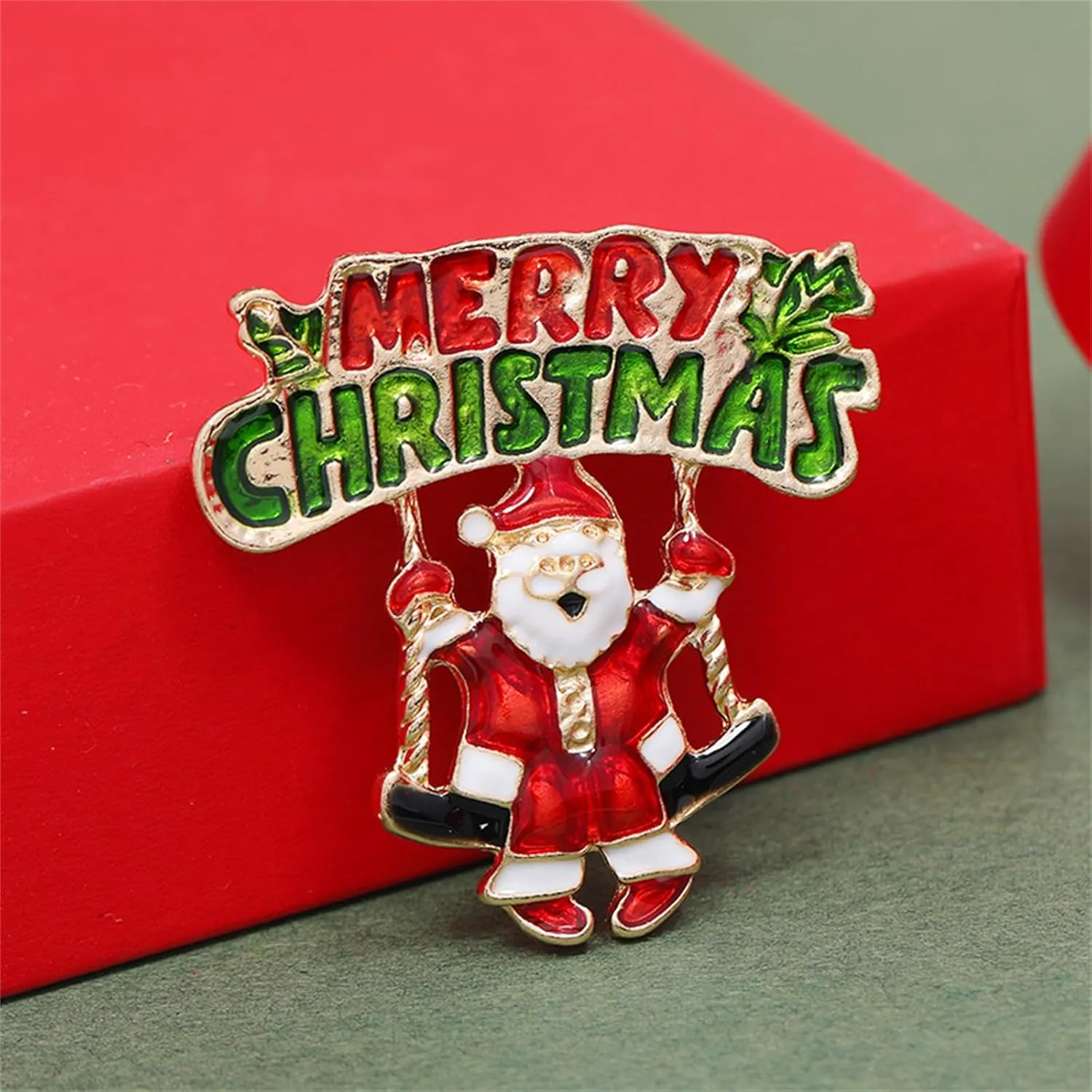 WCRAZYE Christmas Brooch Pins Colorful Rhinestone Crystal Enamel Christmas Tree Snowflake Bowknot Jingle Bell Reindeer Enamel Brooches Holiday Party Gift for Women