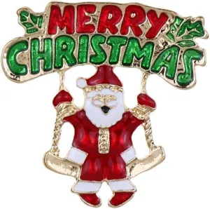 WCRAZYE Christmas Brooch Pins Colorful Rhinestone Crystal Enamel Christmas Tree Snowflake Bowknot Jingle Bell Reindeer Enamel Brooches Holiday Party Gift for Women