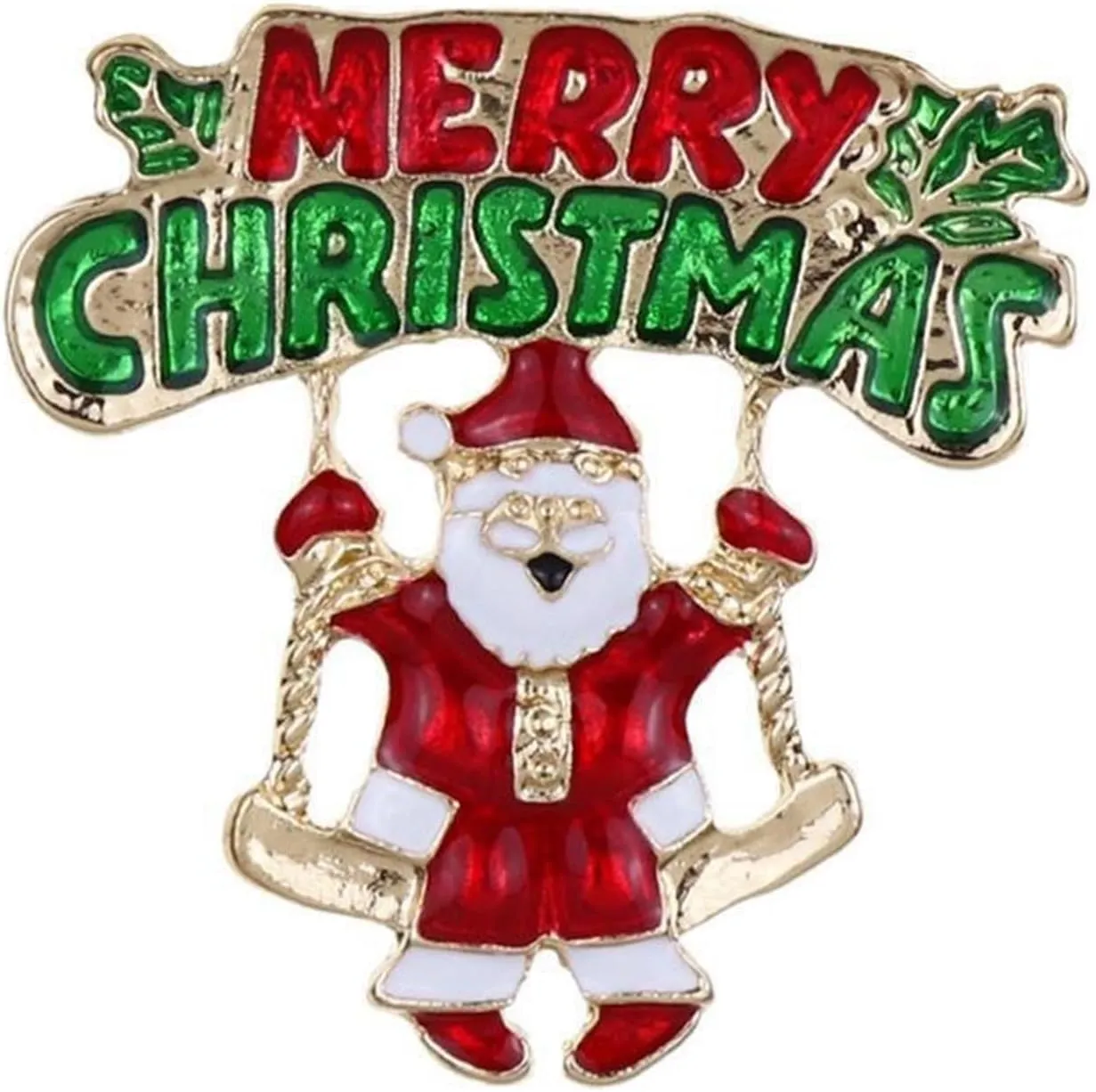 WCRAZYE Christmas Brooch Pins Colorful Rhinestone Crystal Enamel Christmas Tree Snowflake Bowknot Jingle Bell Reindeer Enamel Brooches Holiday Party Gift for Women
