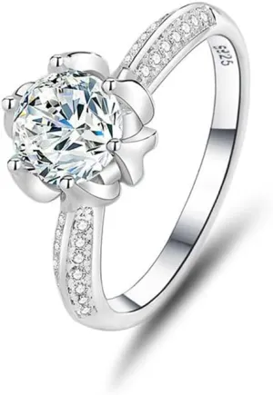 Wedding Bands for Couples Couple Rings Promise Rings for Her Moissanite Jewelry Engagement Fashion Rings unique for Women S925 Silver New Classic Lotus Moissanite Wedding Jewelry Gifts