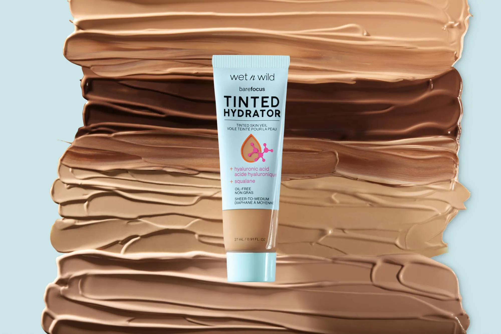 Wet n Wild Bare Focus Tinted Hydrator Tinted Skin Veil Nourishing Foundation Hyaluronic Acid, Deep, 0.91 Fl Oz
