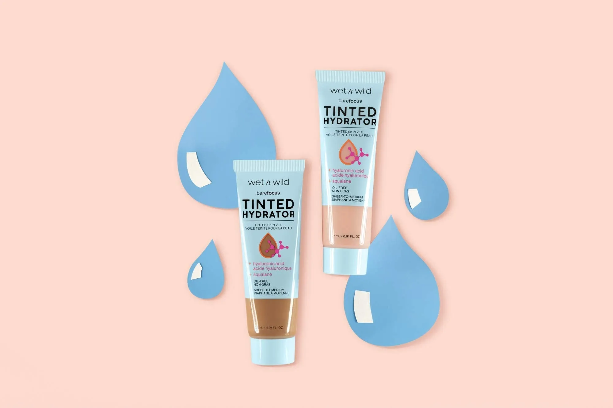Wet n Wild Bare Focus Tinted Hydrator Tinted Skin Veil Nourishing Foundation Hyaluronic Acid, Deep, 0.91 Fl Oz
