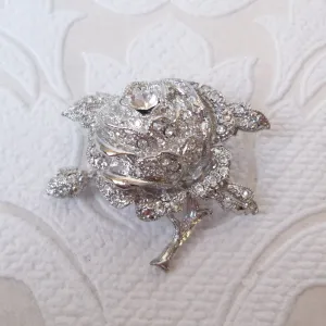 White Rose Flower Bridal Brooch Pin
