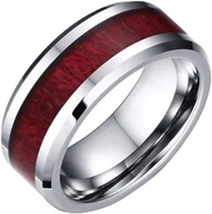 Women Bridal Engagement Ring- Men Wedding Ring Wood Set Three Couple Ring Steel Titanium Ring Grain Heart Layer Rings Stacking Fingerings for Teen Girls14 (Colorful, 12)