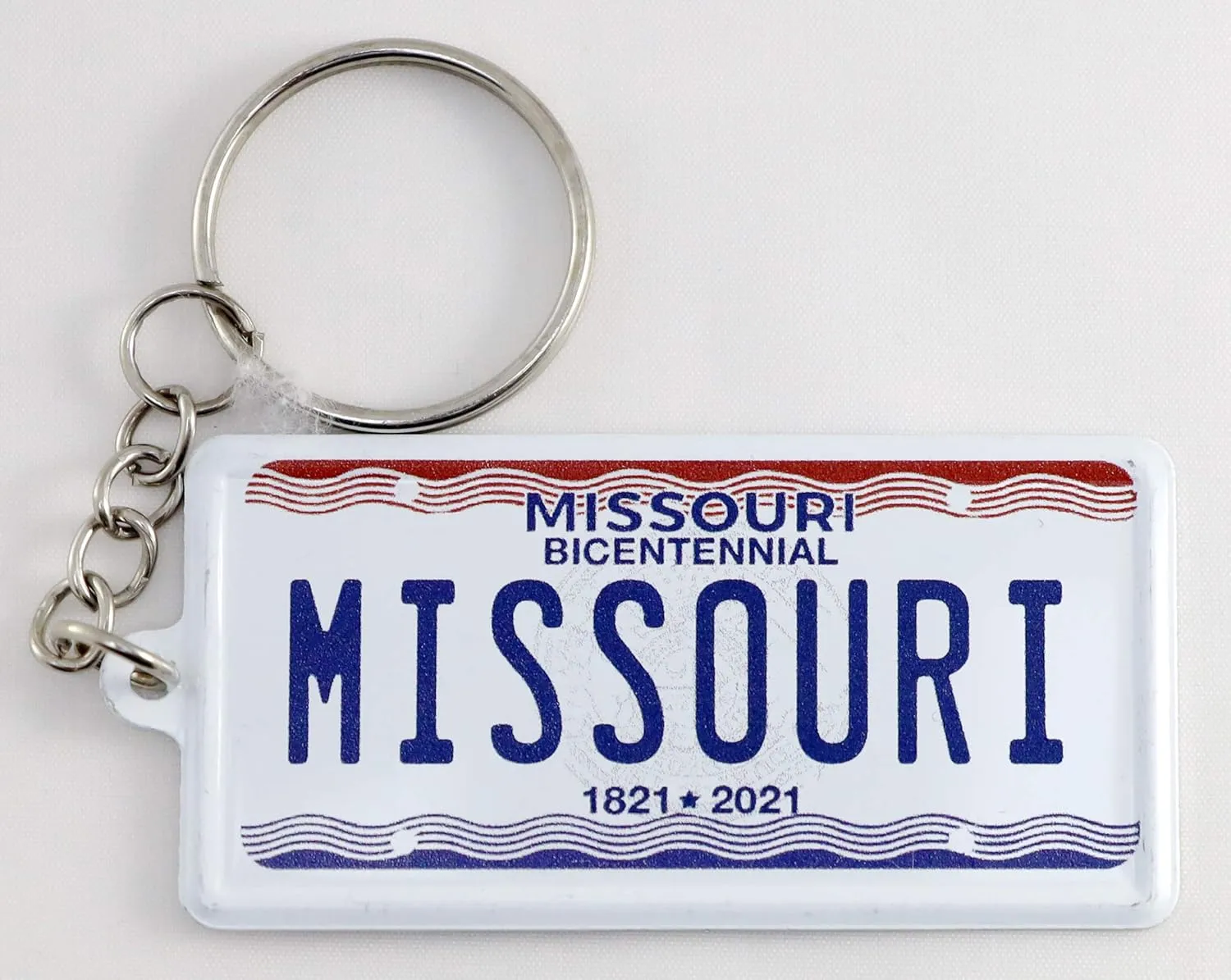 World By Shotglass Missouri License Plate Aluminum Ultra-Slim Rectangular Souvenir Keychain 2.5" X 1.25"x 0.06"