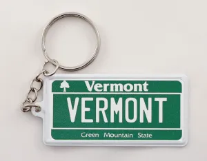 World By Shotglass Vermont License Plate Aluminum Ultra-Slim Rectangular Souvenir Keychain 2.5" X 1.25"x 0.06"