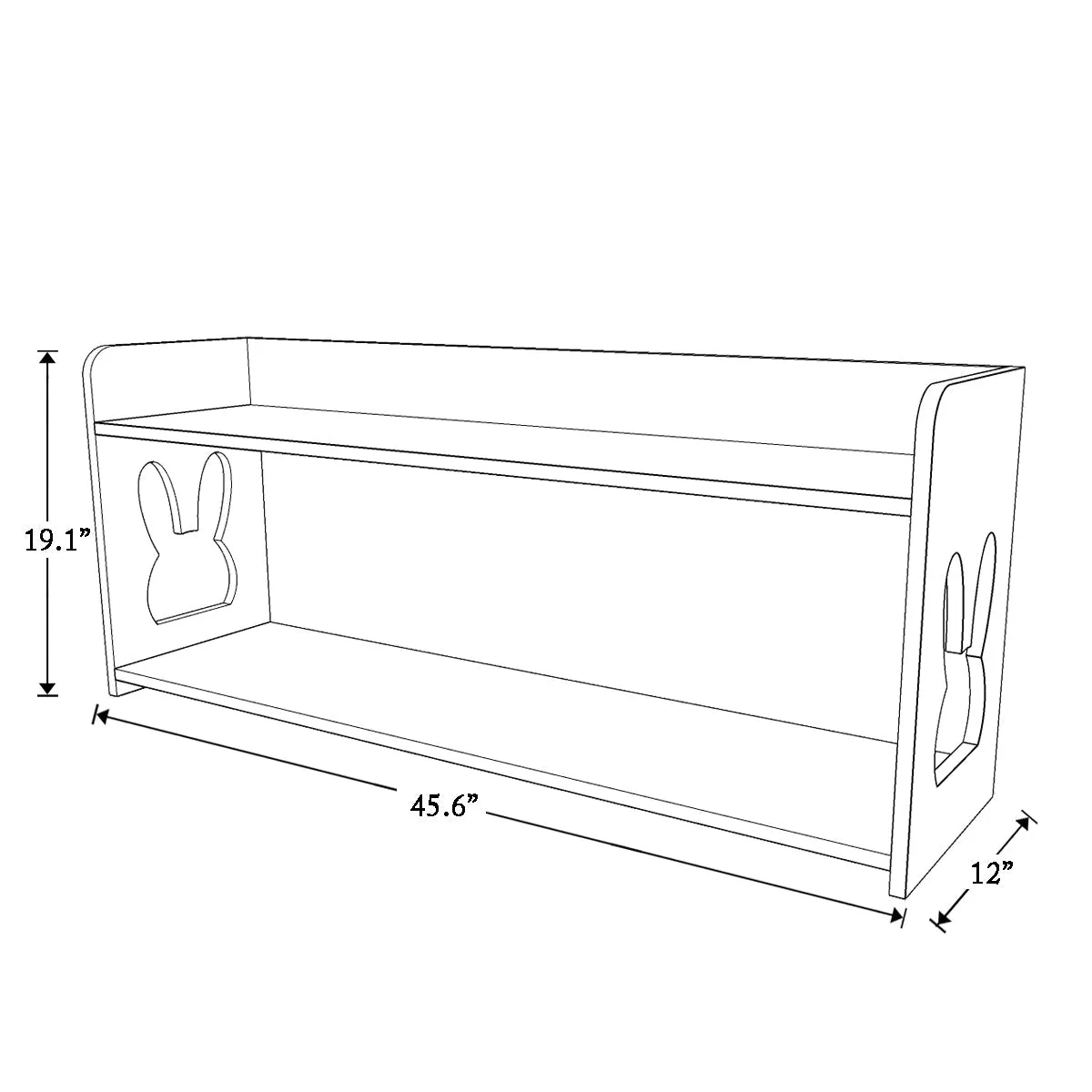 X&Y Cream Strawberry Montessori Toddler Low Shelf