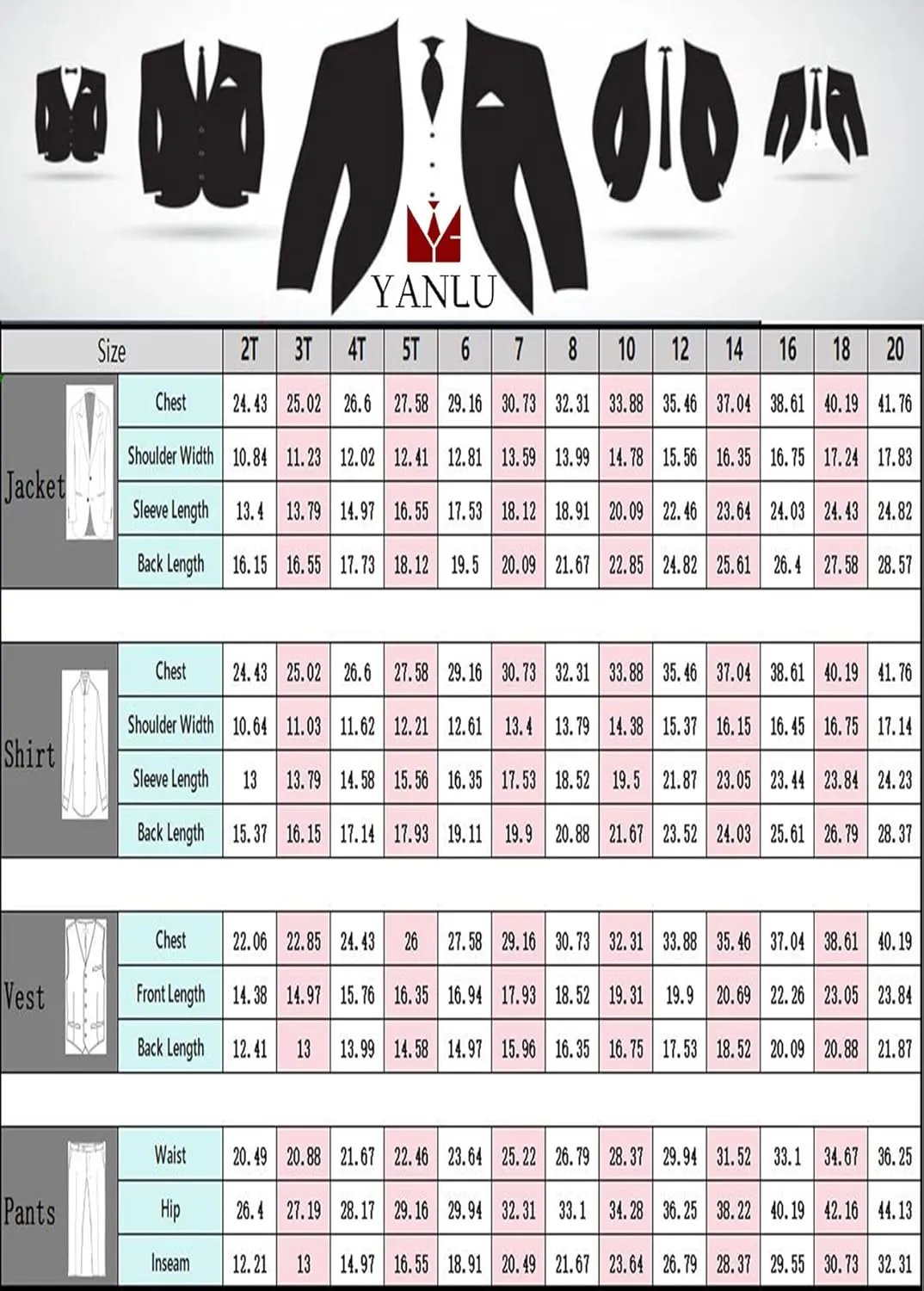 Yanlu Toddler Suits for Boys Formal Suit Ring Bearer Outfit Kids Dress Clothes for Wedding